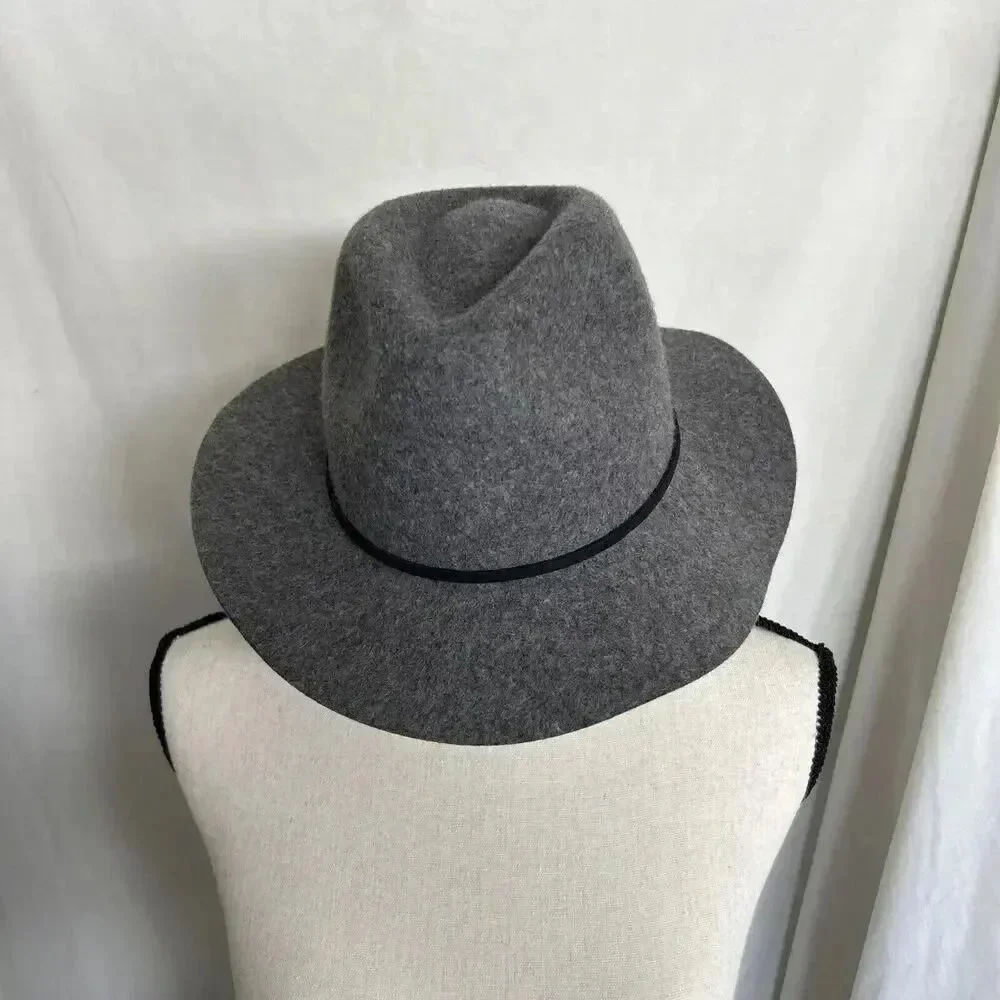 Brixton Wesley Fedora Hat Size Small 7 Gray Wool & Leather Timeless Classic